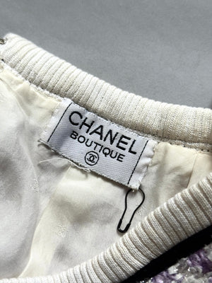 Chanel 90s Purple Tweed Skirt