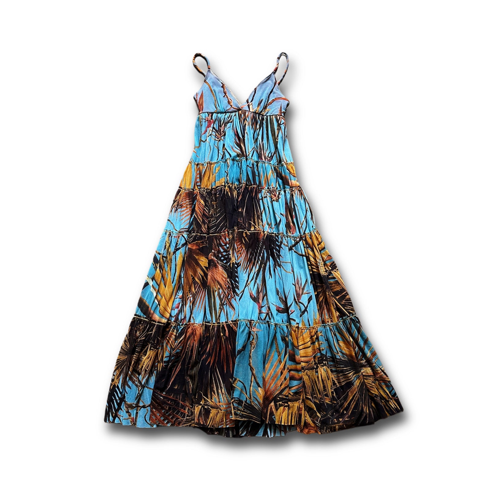 Jean Paul Gaultier Soleil 2000s Layered Palm Printed Mesh Dress