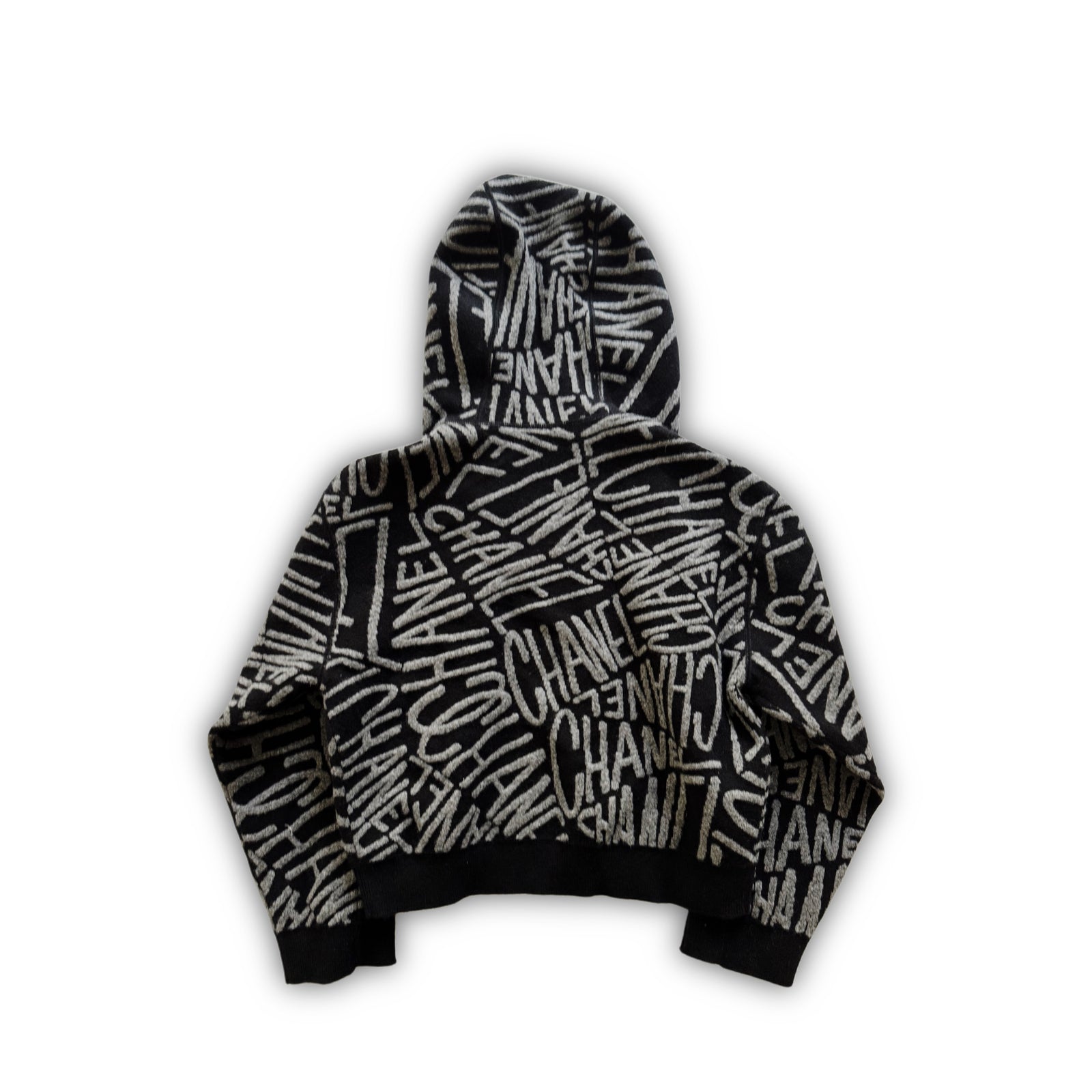 Chanel SS24 Hooded Logo Knit Jacket Sample