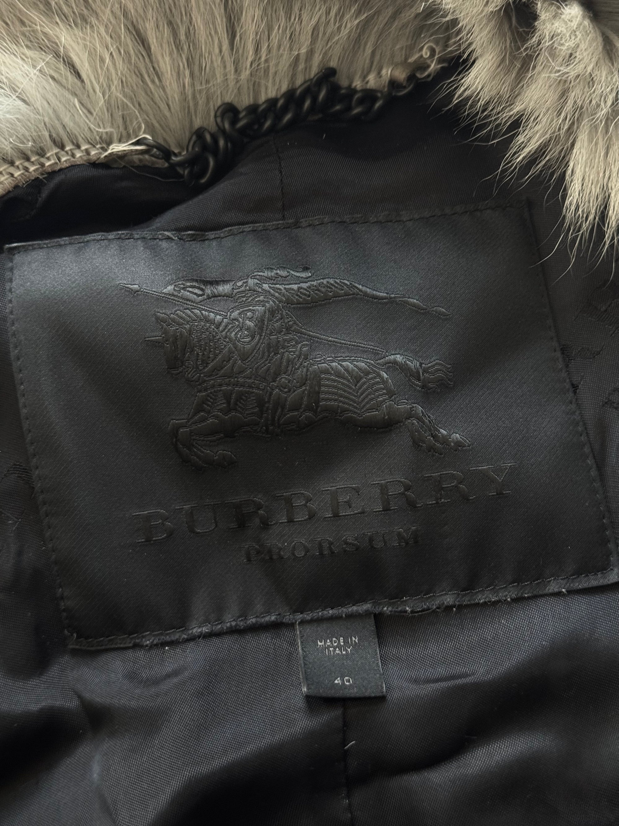 Burberry Prorsum by Christopher Bailey Belted Fur Coat
