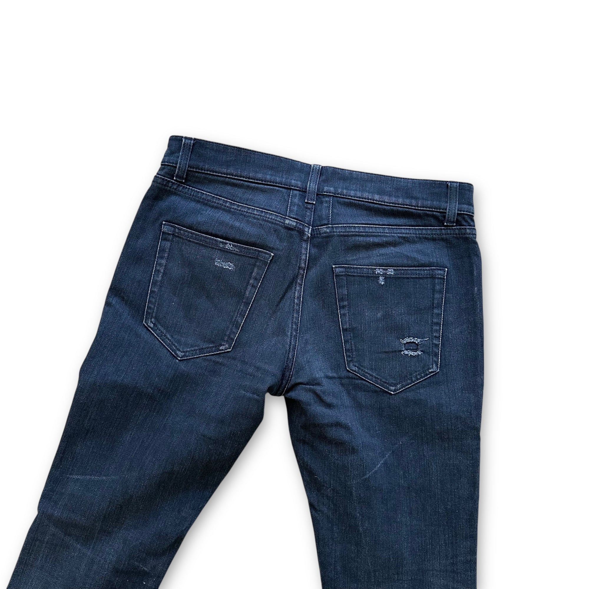 Saint Laurent SS17 Washed Black Skinny Distressed Denim