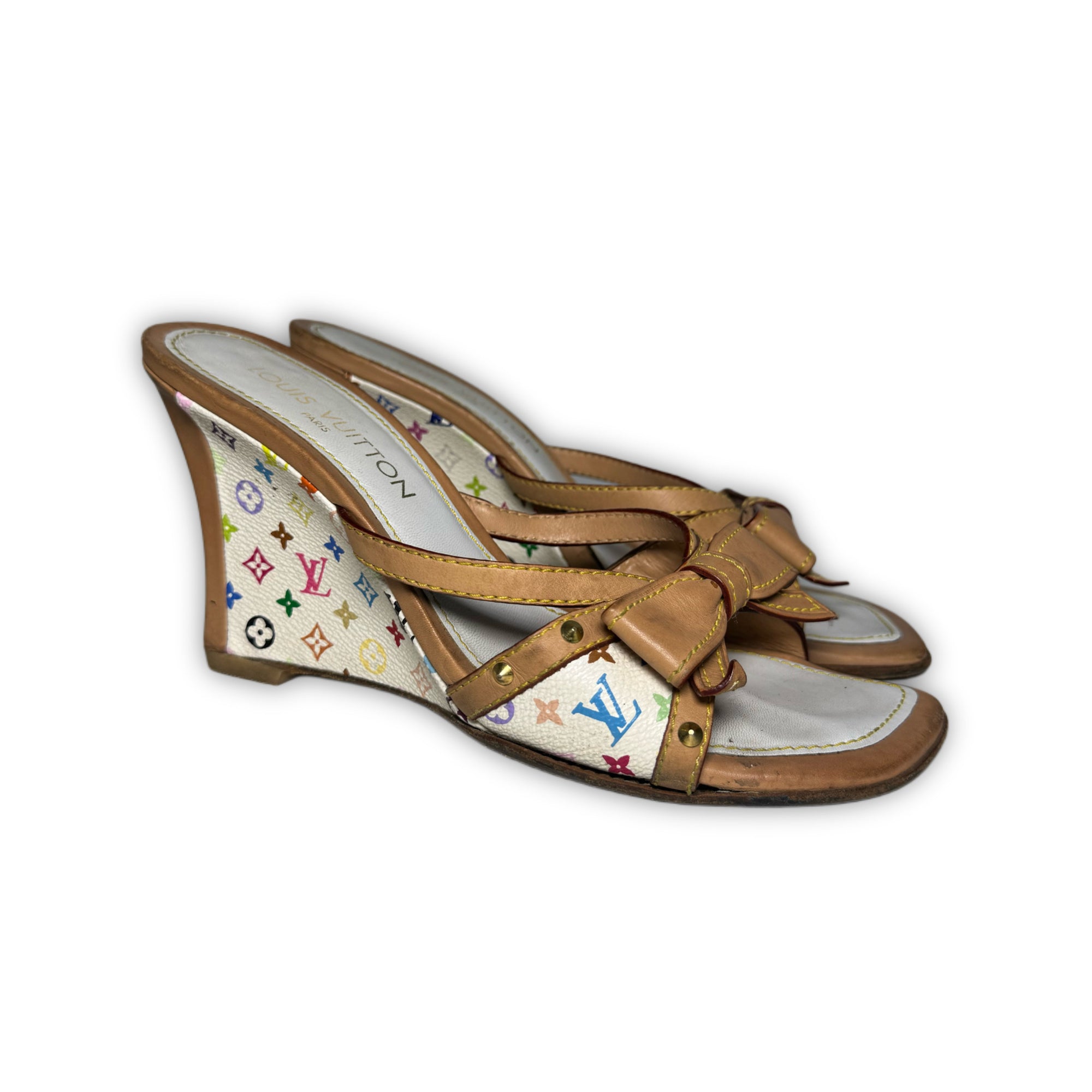 Louis Vuitton 2003 Takashi Murakami Multicolor Wedge Heels