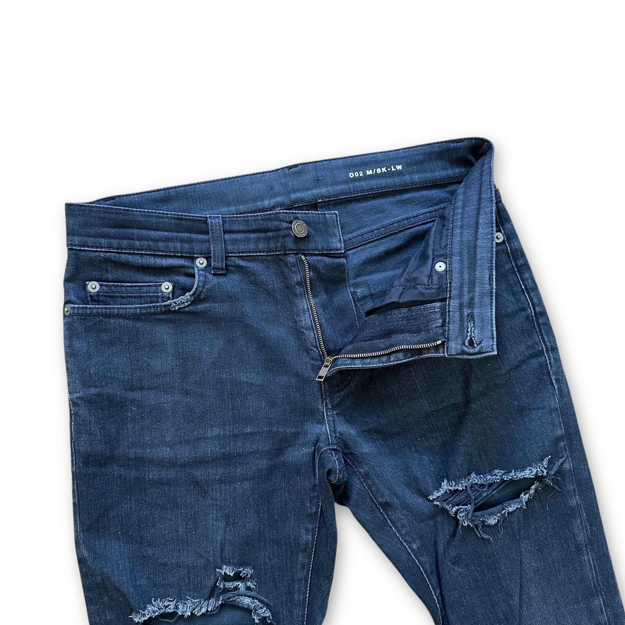 Saint Laurent SS17 Washed Black Skinny Distressed Denim