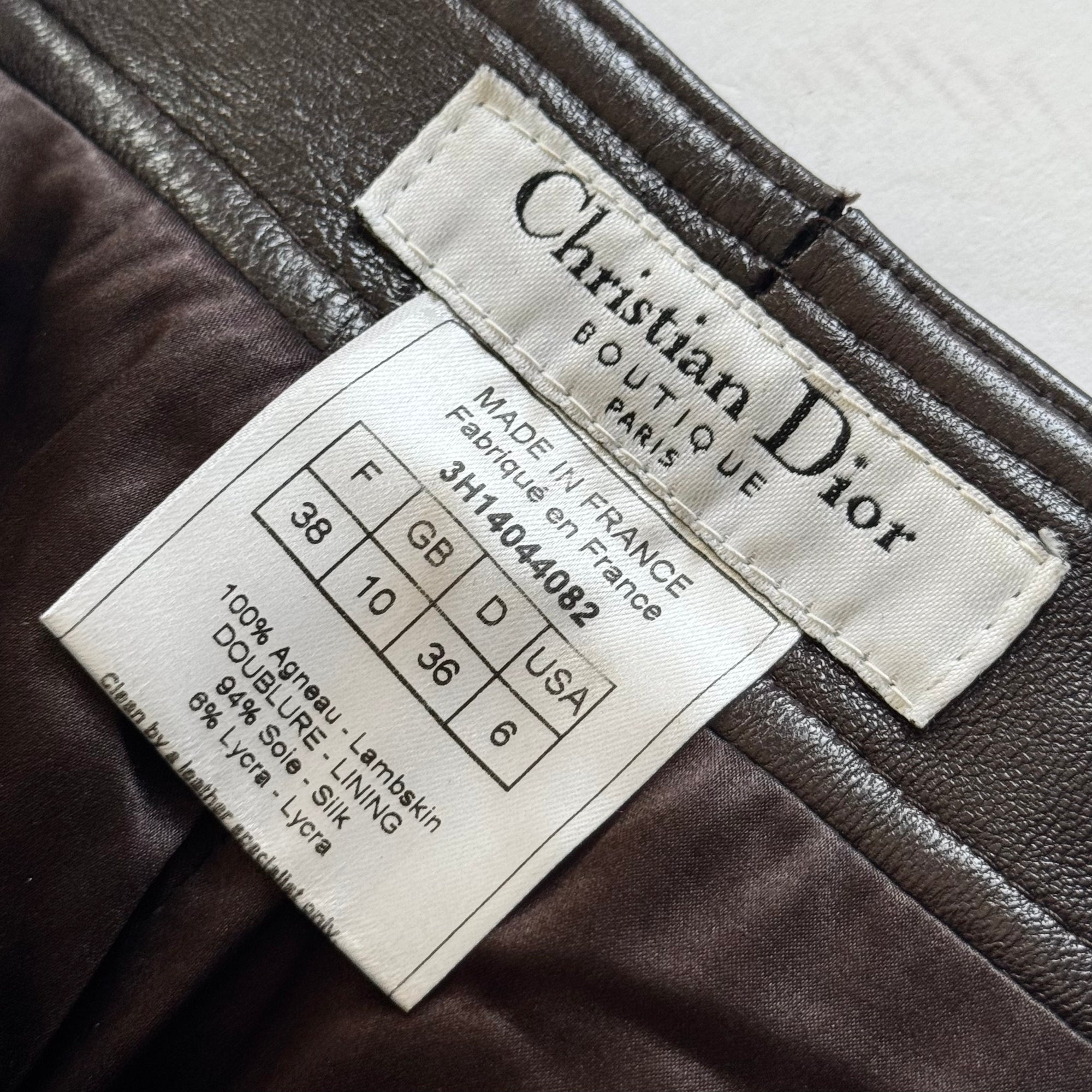 Christian Dior by John Galliano AW03 Belted Eyelet Leather Pants