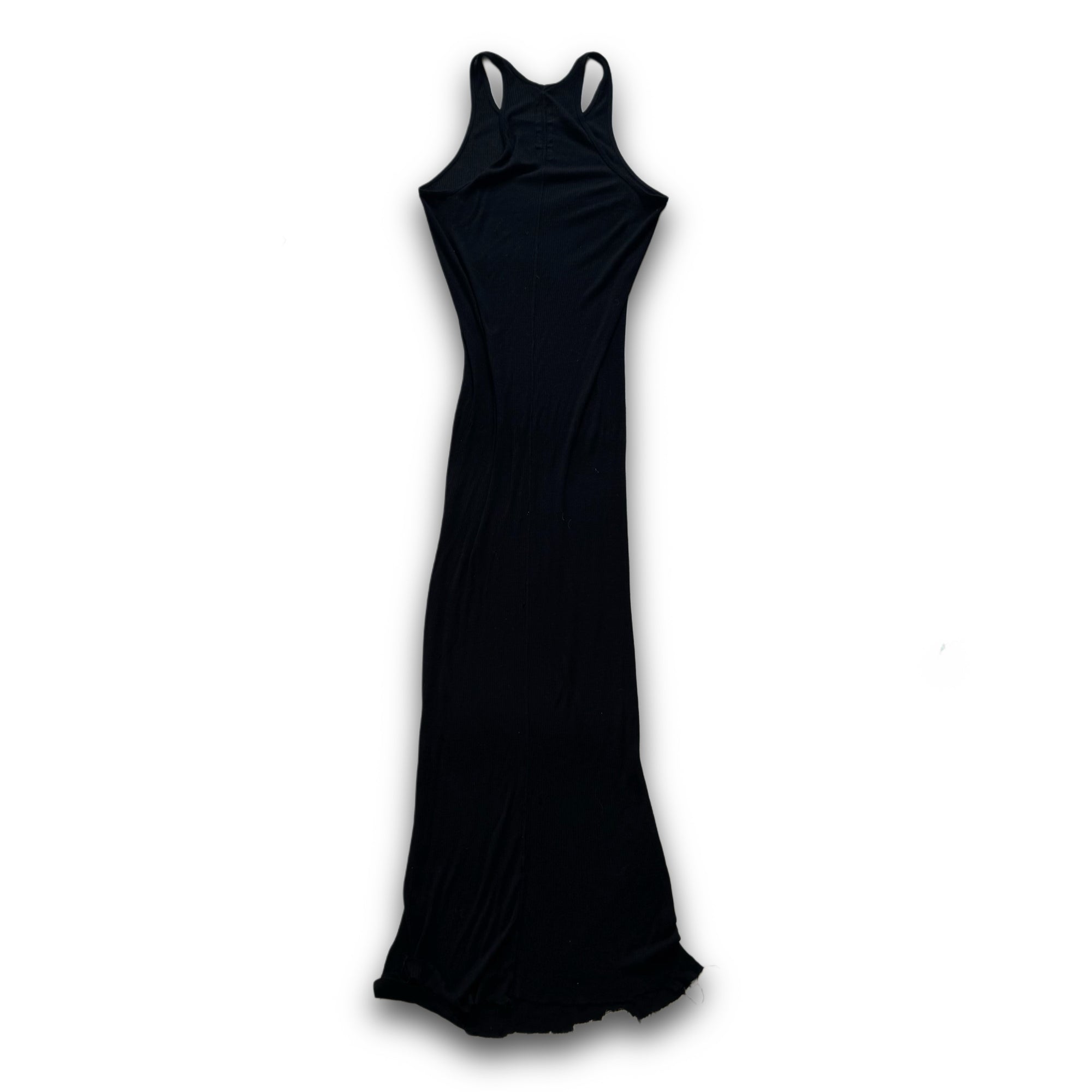 Rick Owens FW14 Black Ribbed Long Cotton Dress