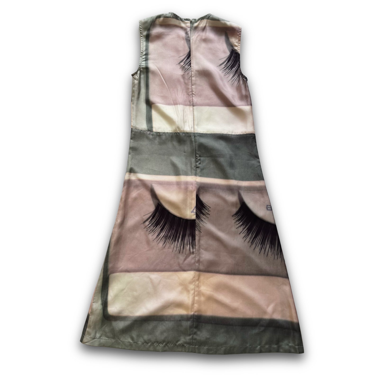 Celine SS18 by Phoebe Philo Eye Lashes Printed Silk Dress