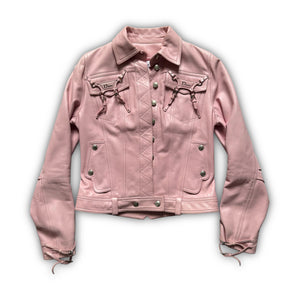 Christian Dior SS04 by John Galliano Bondage Pink Leather Jacket