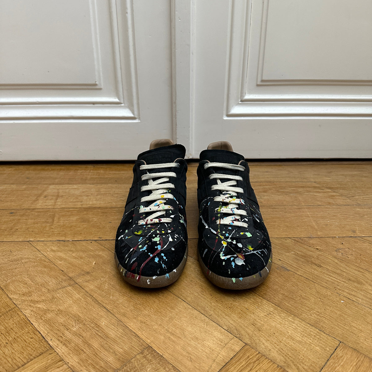 Maison Martin Margiela Black Suede Paint Splatter GATs