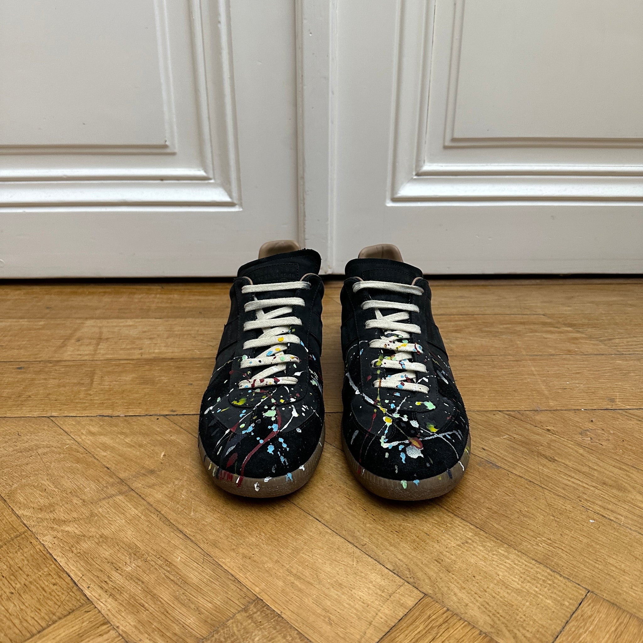 Maison Martin Margiela Black Suede Paint Splatter GATs - Ākaibu Store