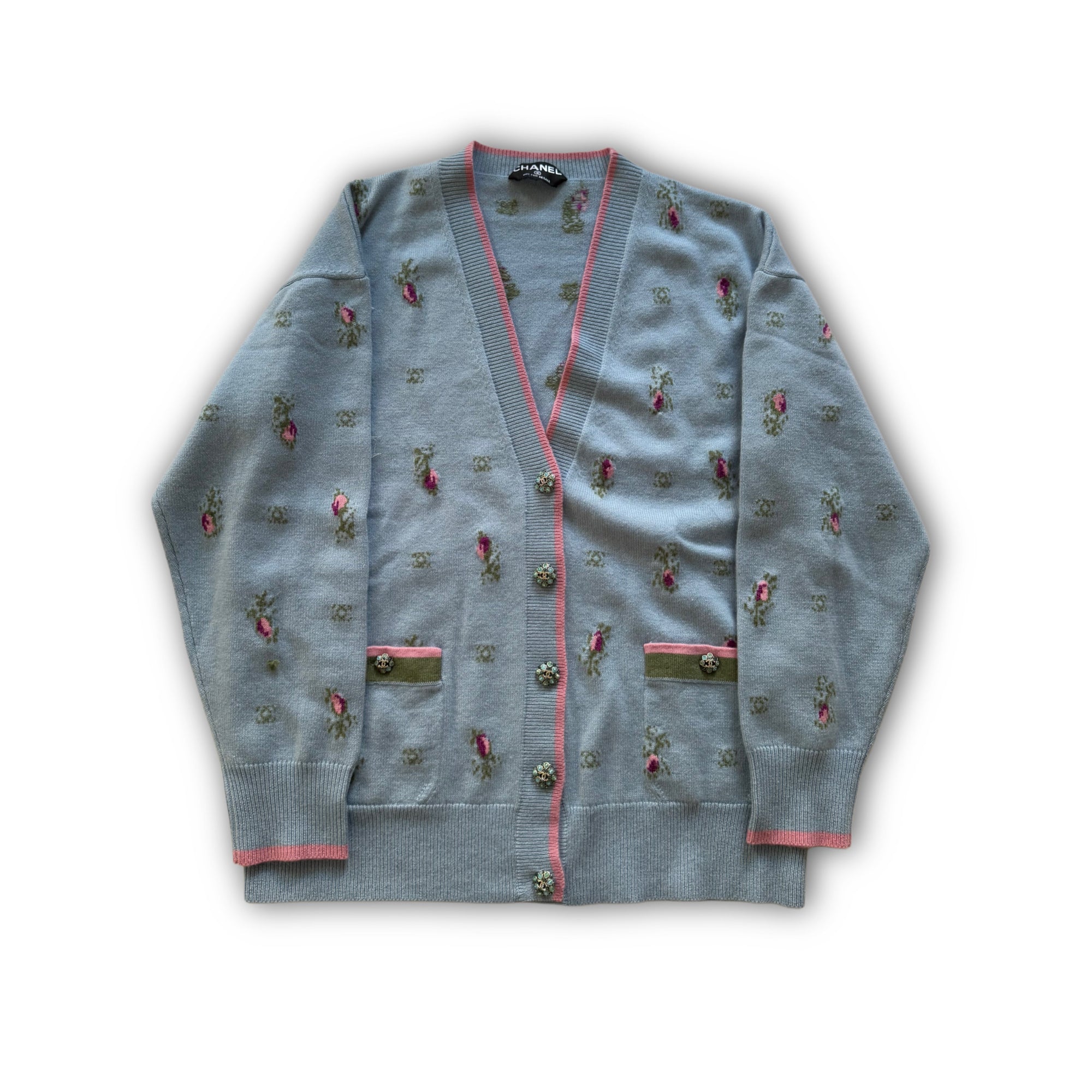 Chanel 2024 Oversized SizeFloral Cashmere Cardigan Sample