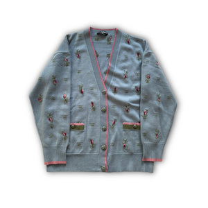 Chanel 2024 Oversized SizeFloral Cashmere Cardigan Sample