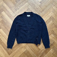 Maison Margiela FW20 Navy Multicolor Destroyed Cardigan