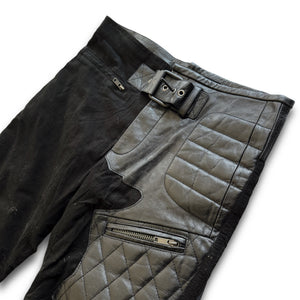 Haider Ackermann FW17 Leather Biker Patch Belted Pants