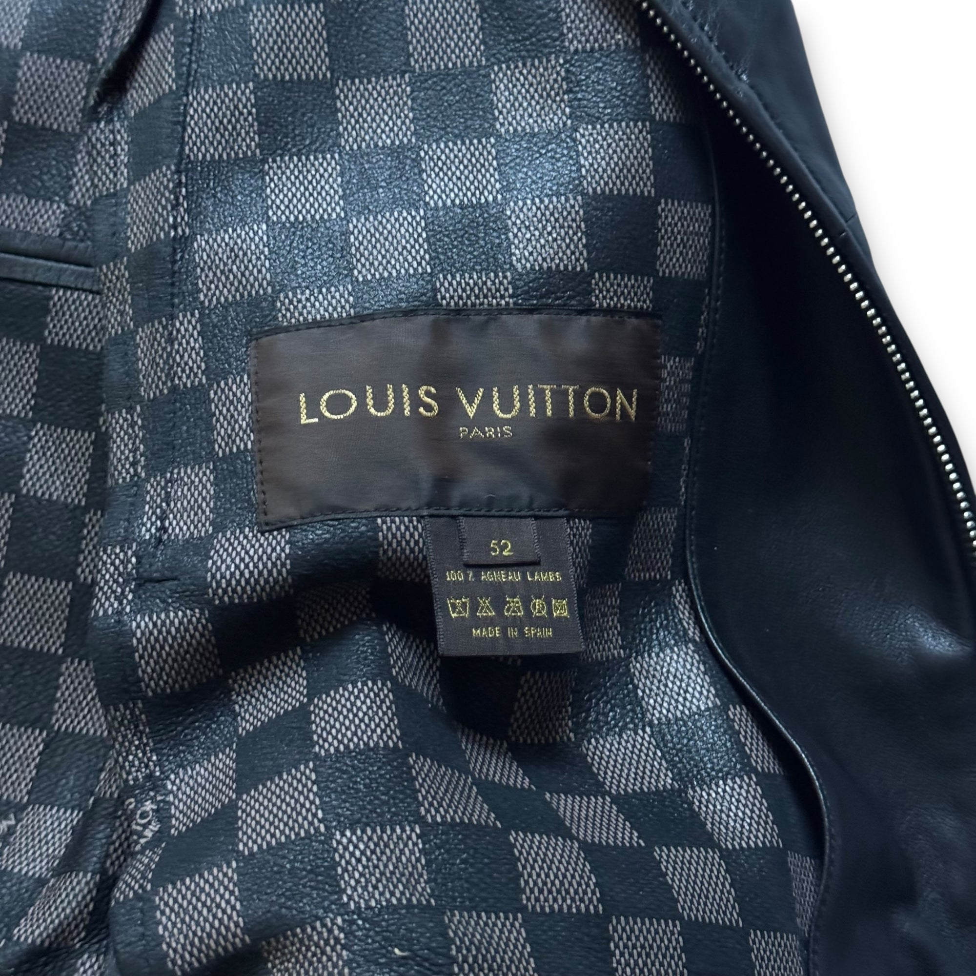 Louis Vuitton 2000s Damier Lined Leather Jacket