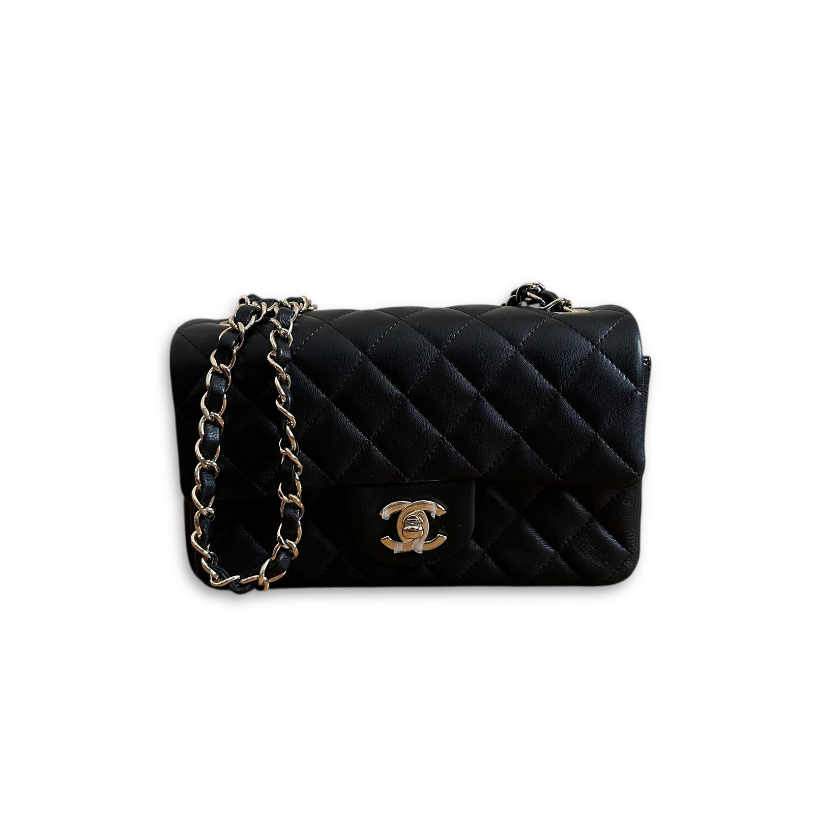 Chanel Classic Black New Mini Flap Bag Quilted Lambskin