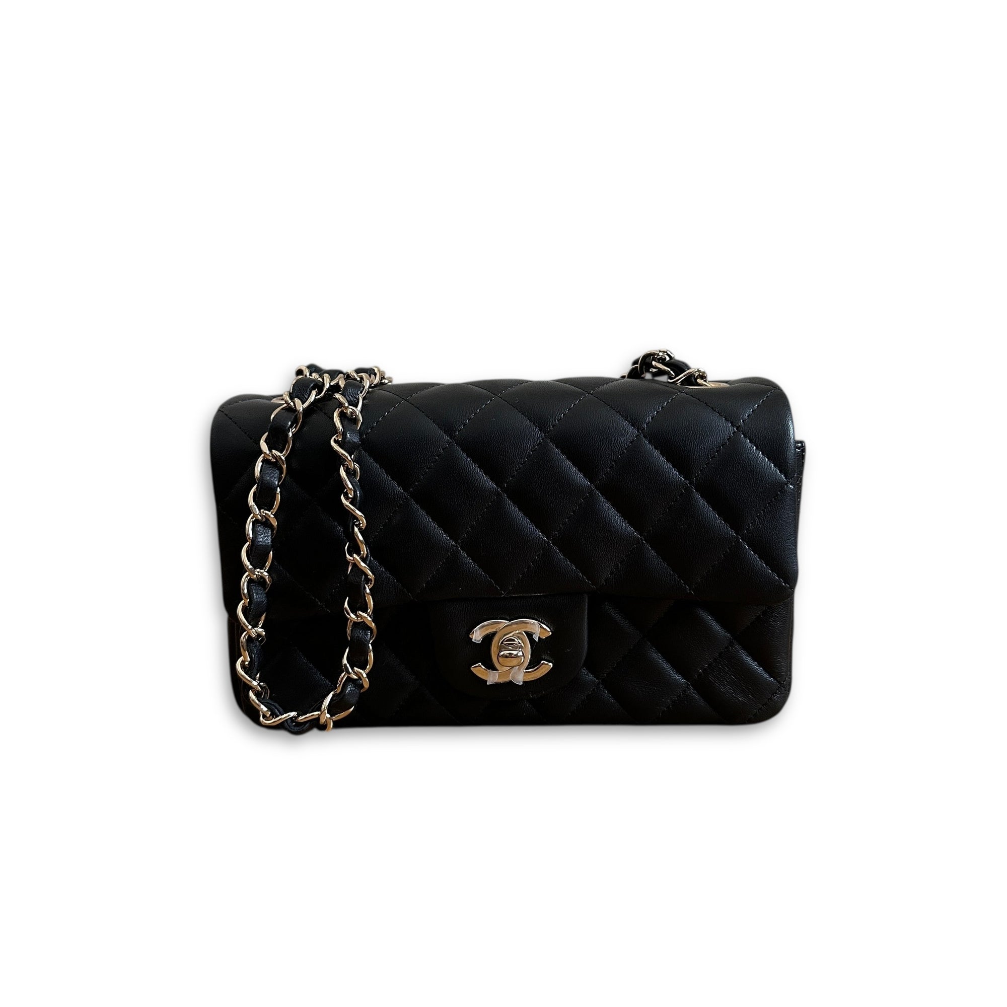 Chanel Classic Black New Mini Flap Bag Quilted Lambskin