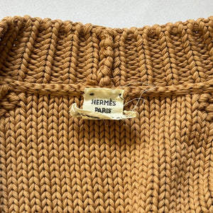 Hermes 2000s by Martin Margiela Brown Knit Cardigan