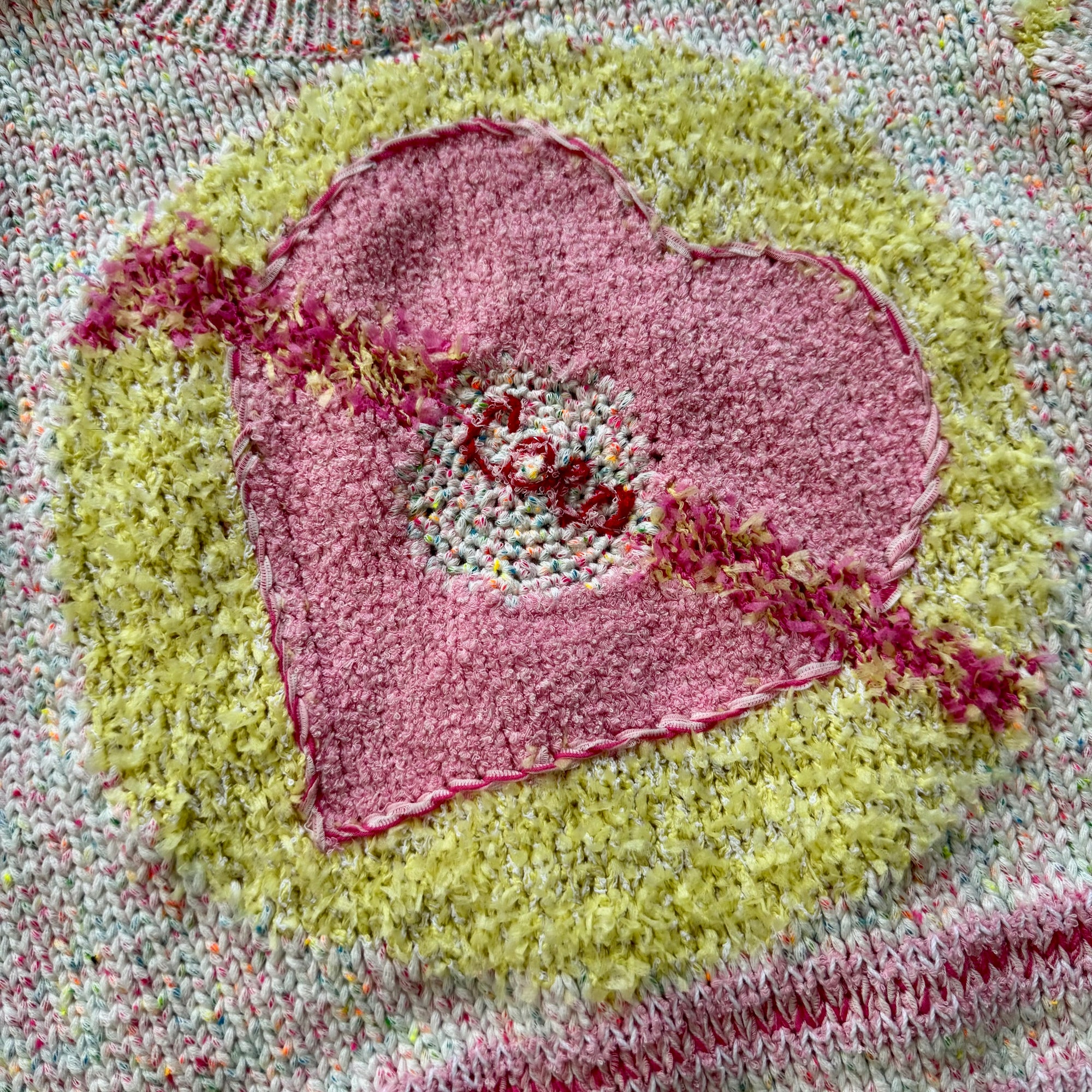 Chanel SS23 Sample Multicolor Heart Knit Sweater