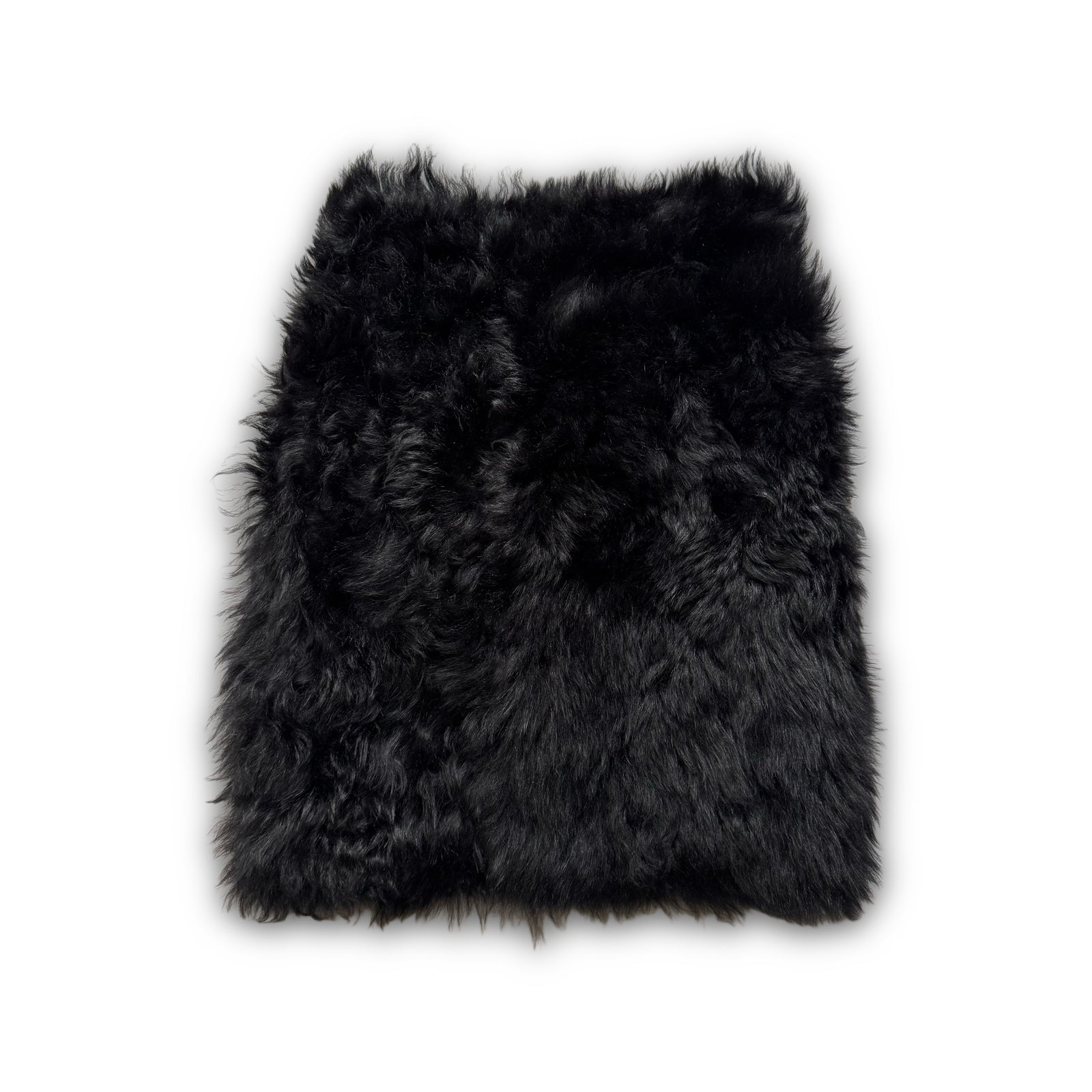 Chanel 2024 Sample Black Faux Fur Skirt