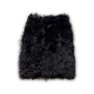 Chanel 2024 Sample Black Faux Fur Skirt