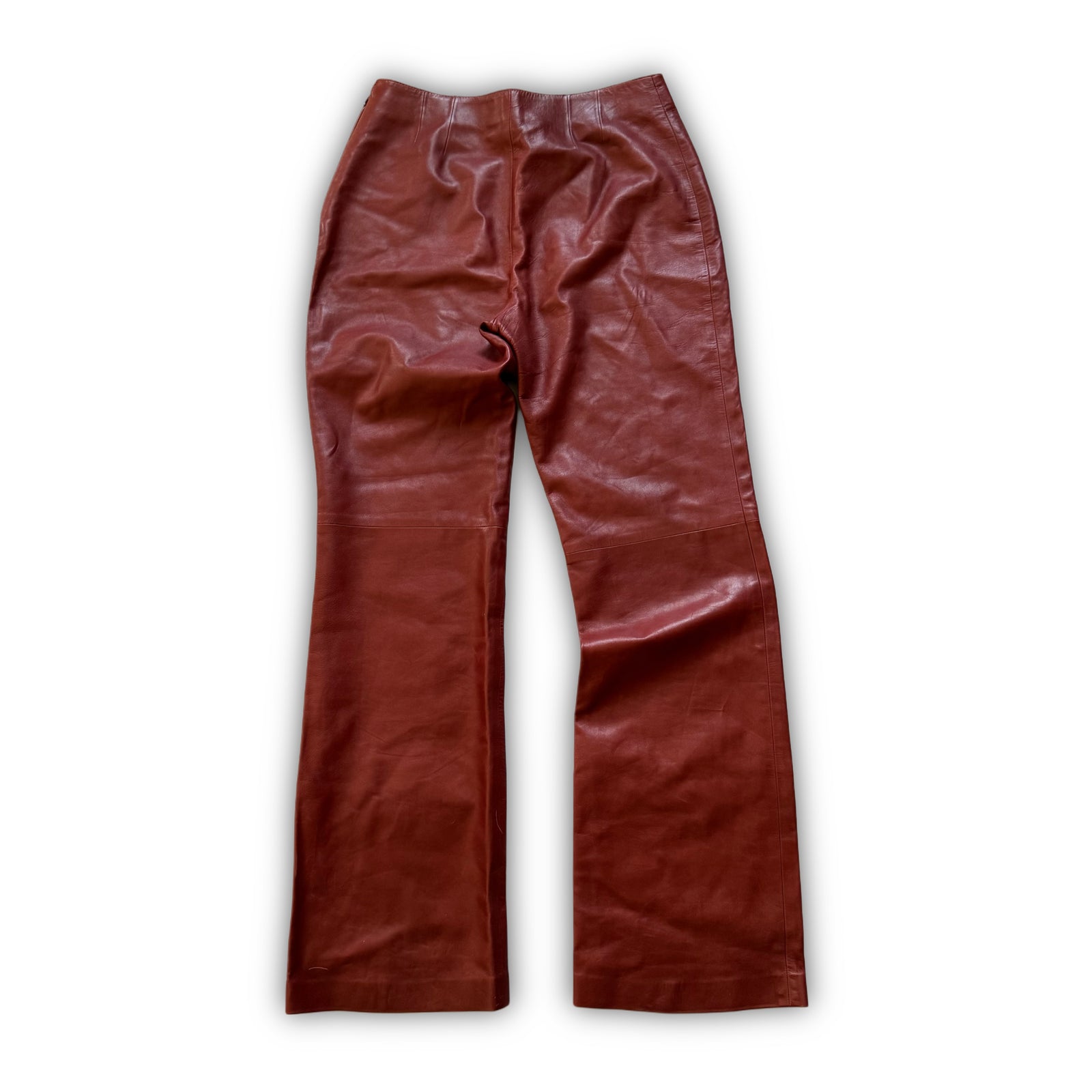 Chanel AW00 by Karl Lagerfeld Red Flared Leather Pants