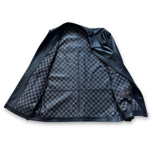 Louis Vuitton 2000s Damier Lined Leather Jacket
