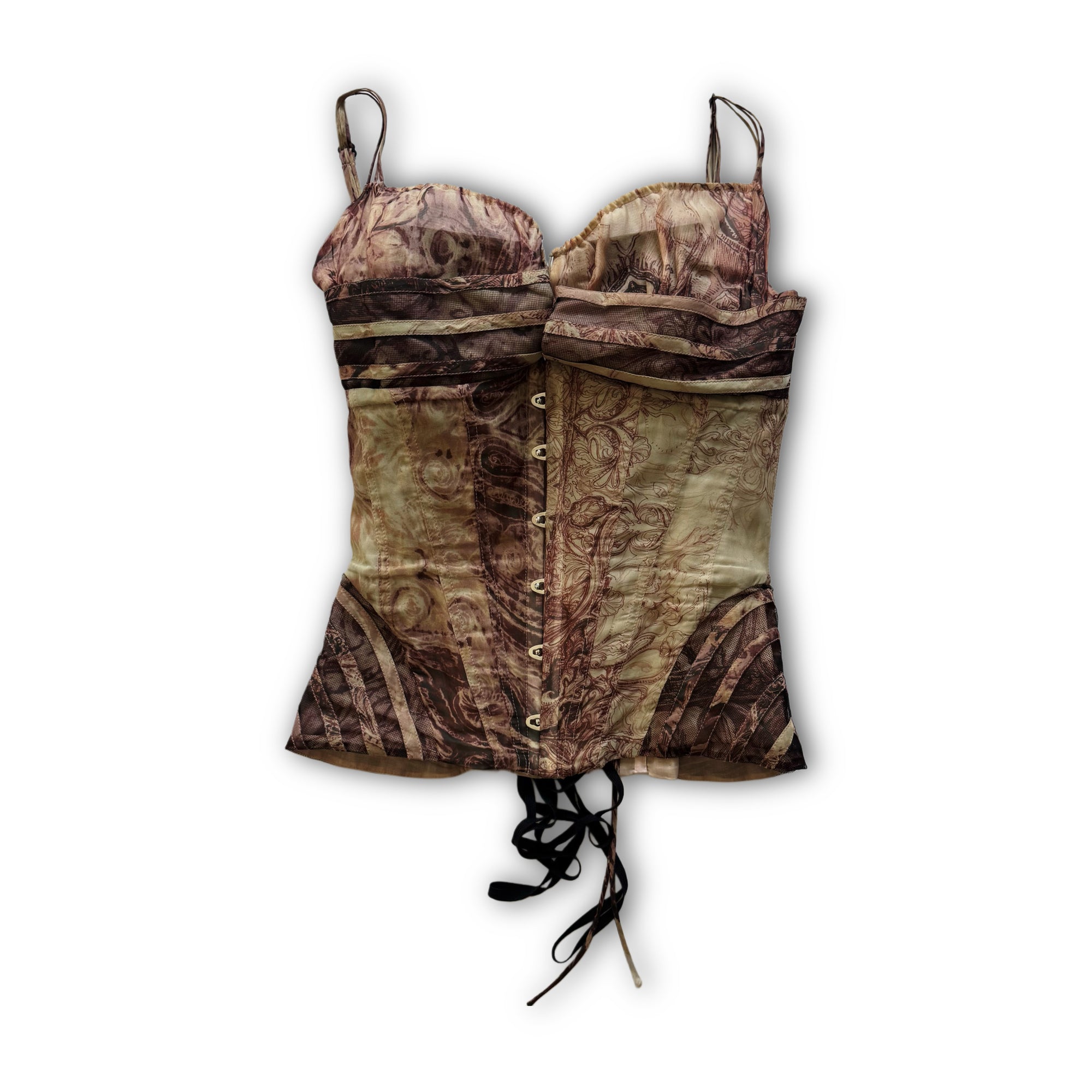 Jean Paul Gaultier 90s Printed Corset Bustier