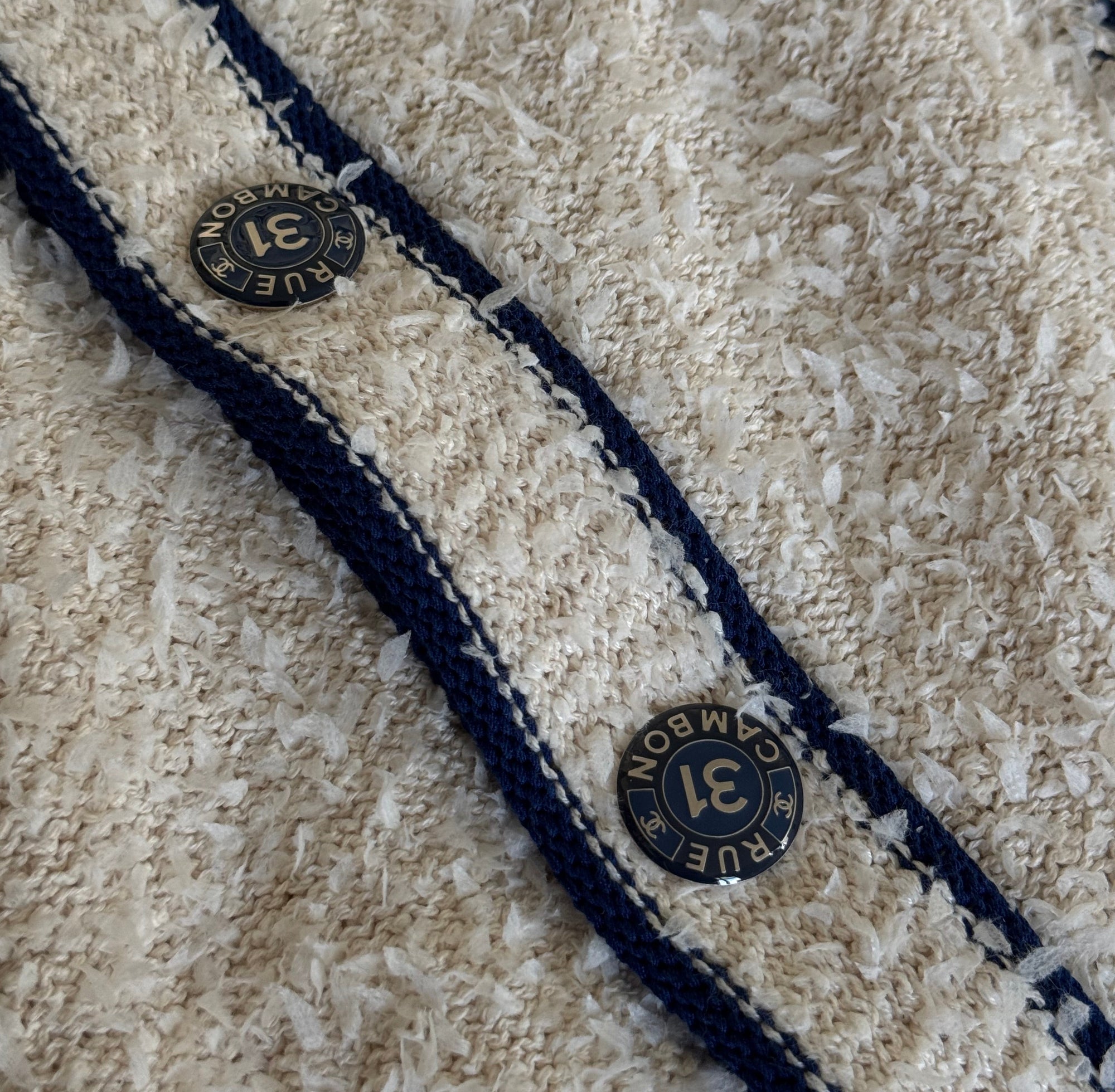 Chanel Pre SS19 Boucle Varsity Oversized Cardigan