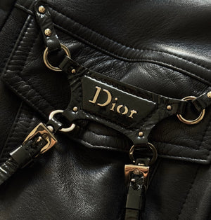 Christian Dior SS04 by John Galliano Bondage Black Leather Jacket