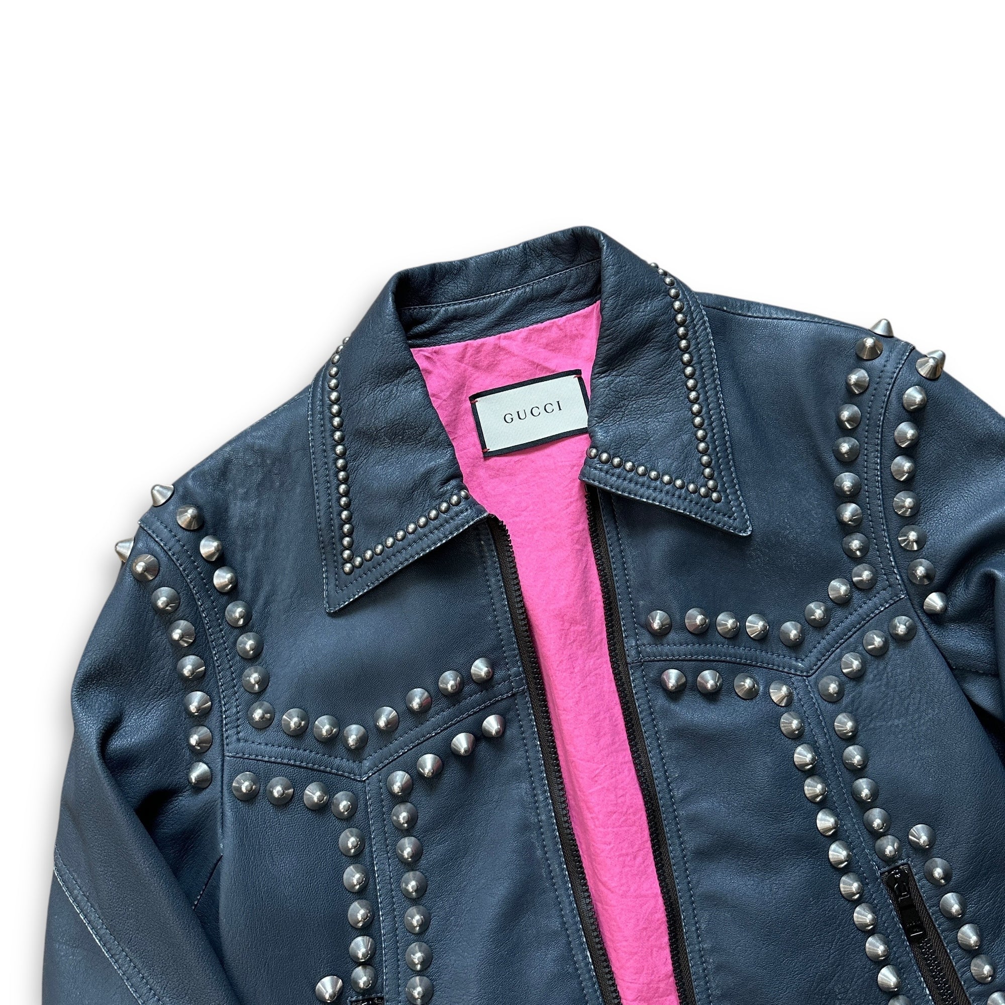 Gucci FW18 Hypnotizer Leather Studded Embellished Sample Jacket