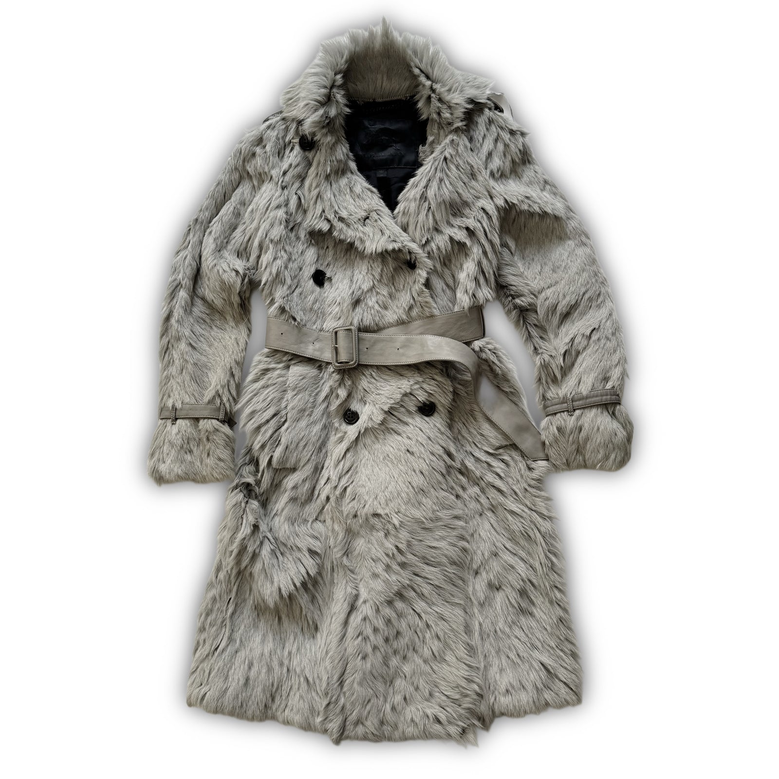 Burberry Prorsum by Christopher Bailey Belted Fur Coat