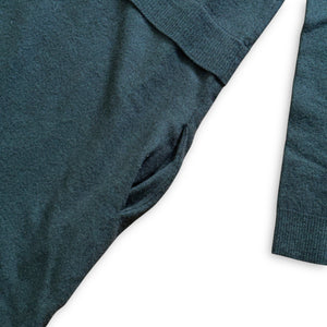 Céline by Phoebe Philo Zipped Contrast Collar Ribbed Wool Dress