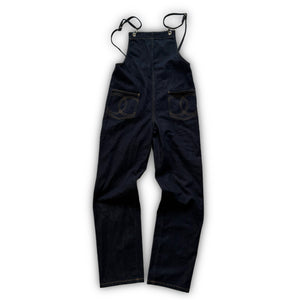 Chanel 2025 Sample CC Logo Logo Raw Denim Overall