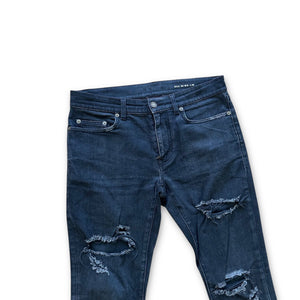 Saint Laurent SS17 Washed Black Skinny Distressed Denim