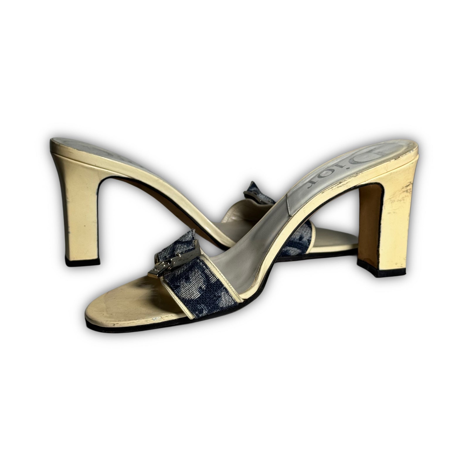 Christian Dior by John Galliano 2000s Monogram Key Lock Heeled Mules