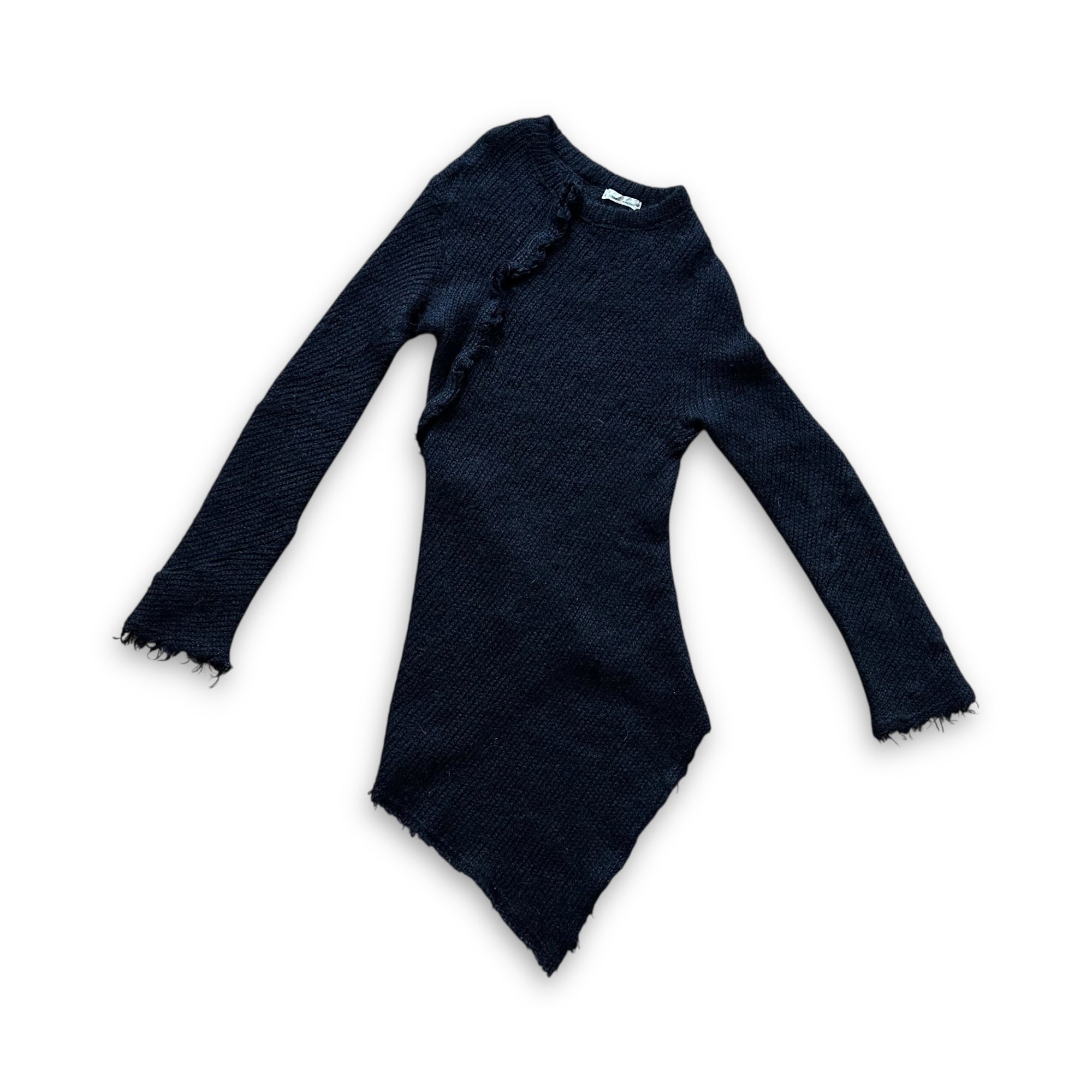 Comme Des Garcons 90s Asymetrical Raw Wool Dress
