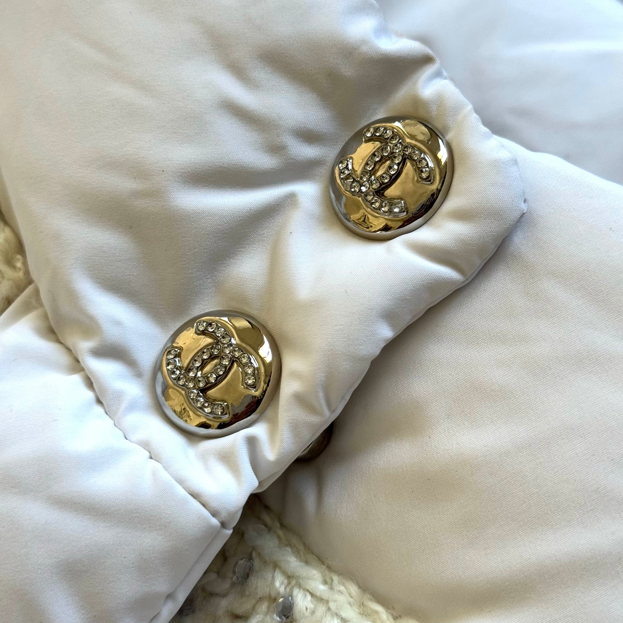 Chanel 2025 Boucle Trimmed Puffer Jacket Sample