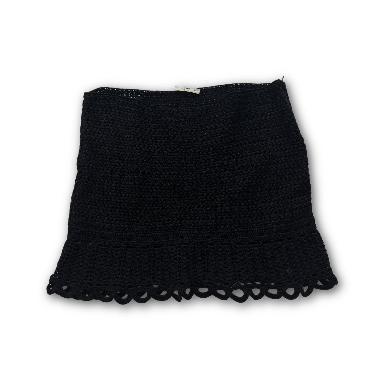 Prada Black Crochet Mini Skirt