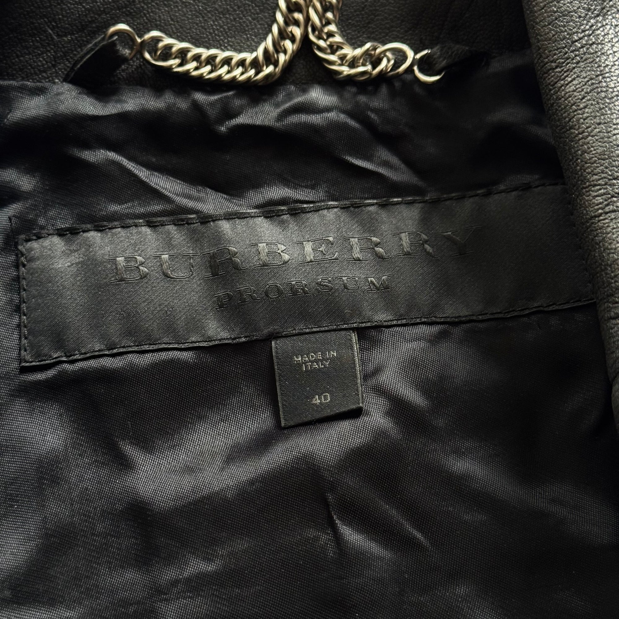 Burberry Prorsum by Christopher Bailey Padded Motorcycle Black Leather Jacket