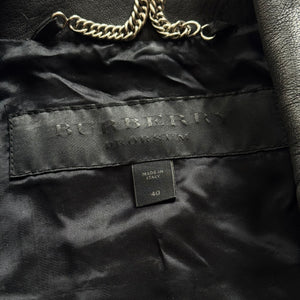 Burberry Prorsum by Christopher Bailey Padded Motorcycle Black Leather Jacket