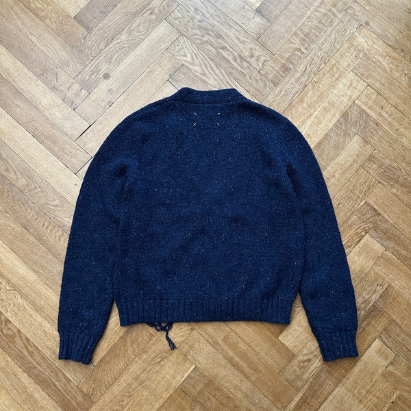 Maison Margiela FW20 Navy Multicolor Destroyed Cardigan