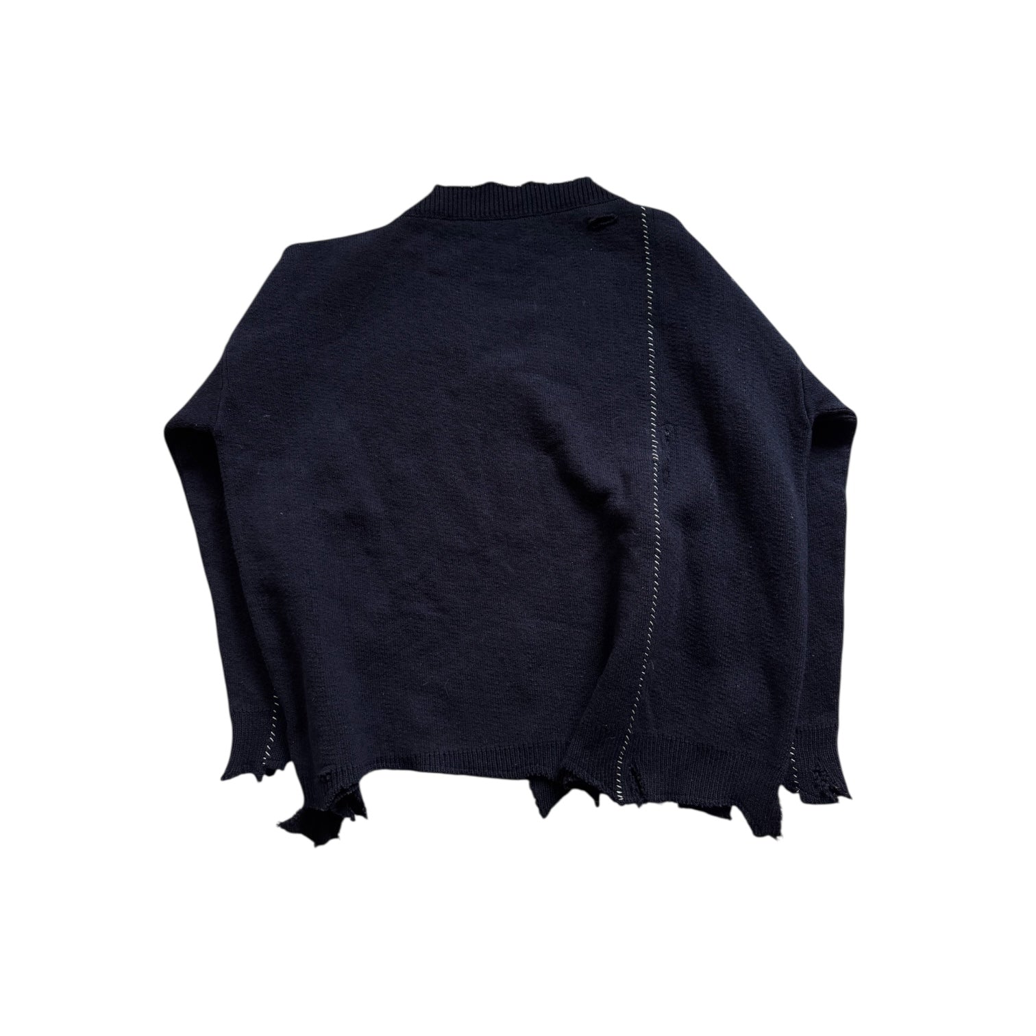 Raf Simons AW16 Oversized Destroyed Varisty Knit Sweater