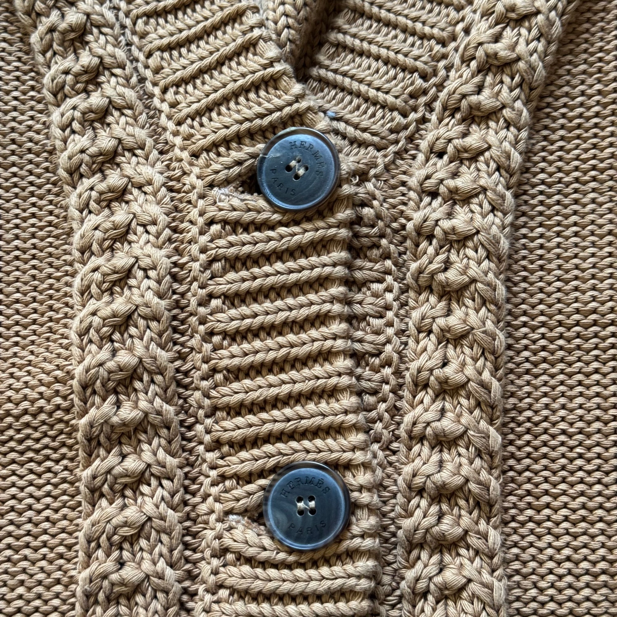 Hermes 2000s by Martin Margiela Brown Knit Cardigan