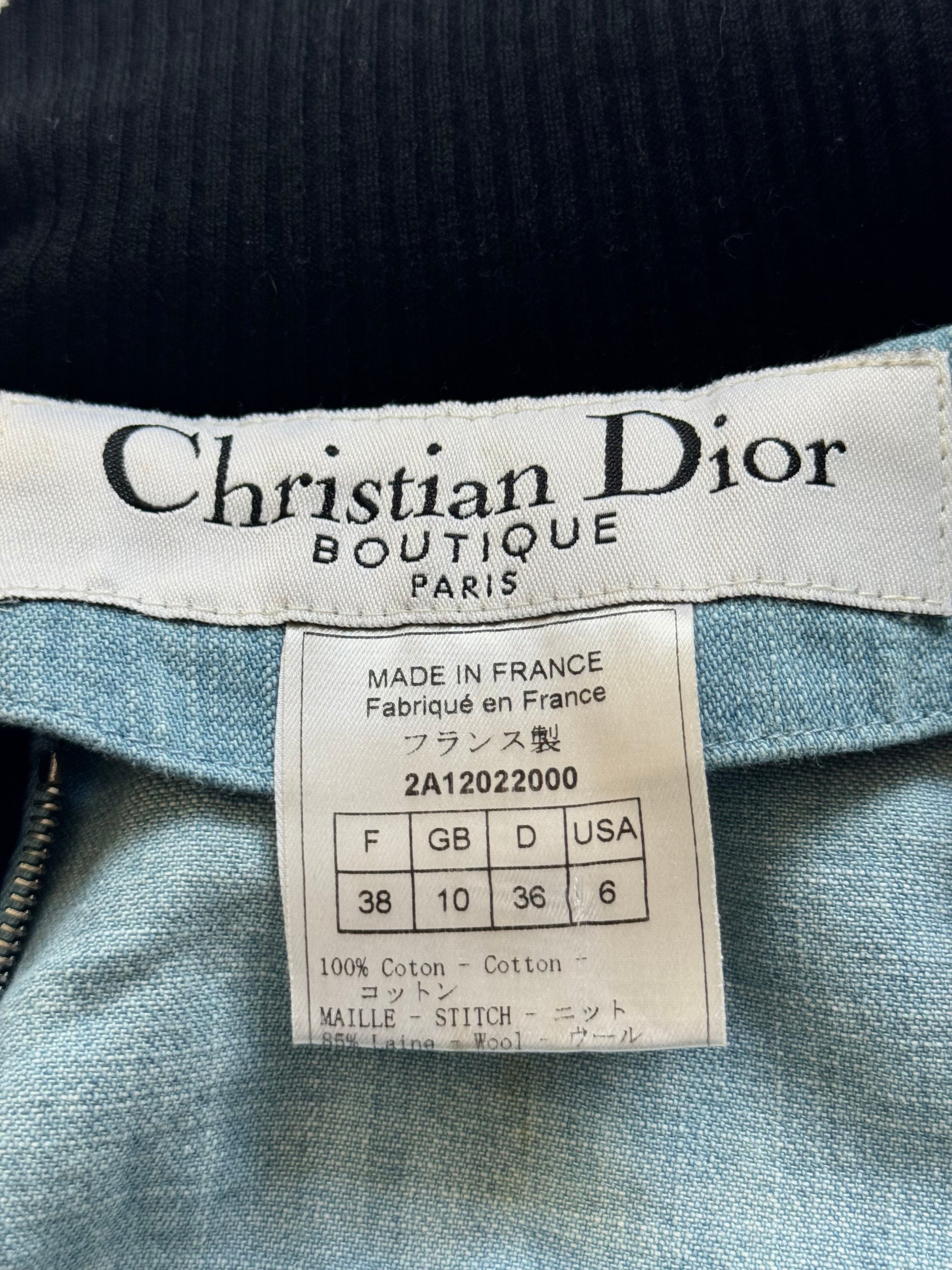 Christian Dior AW02 by John Galliano Laced Denim Bomber Jacket