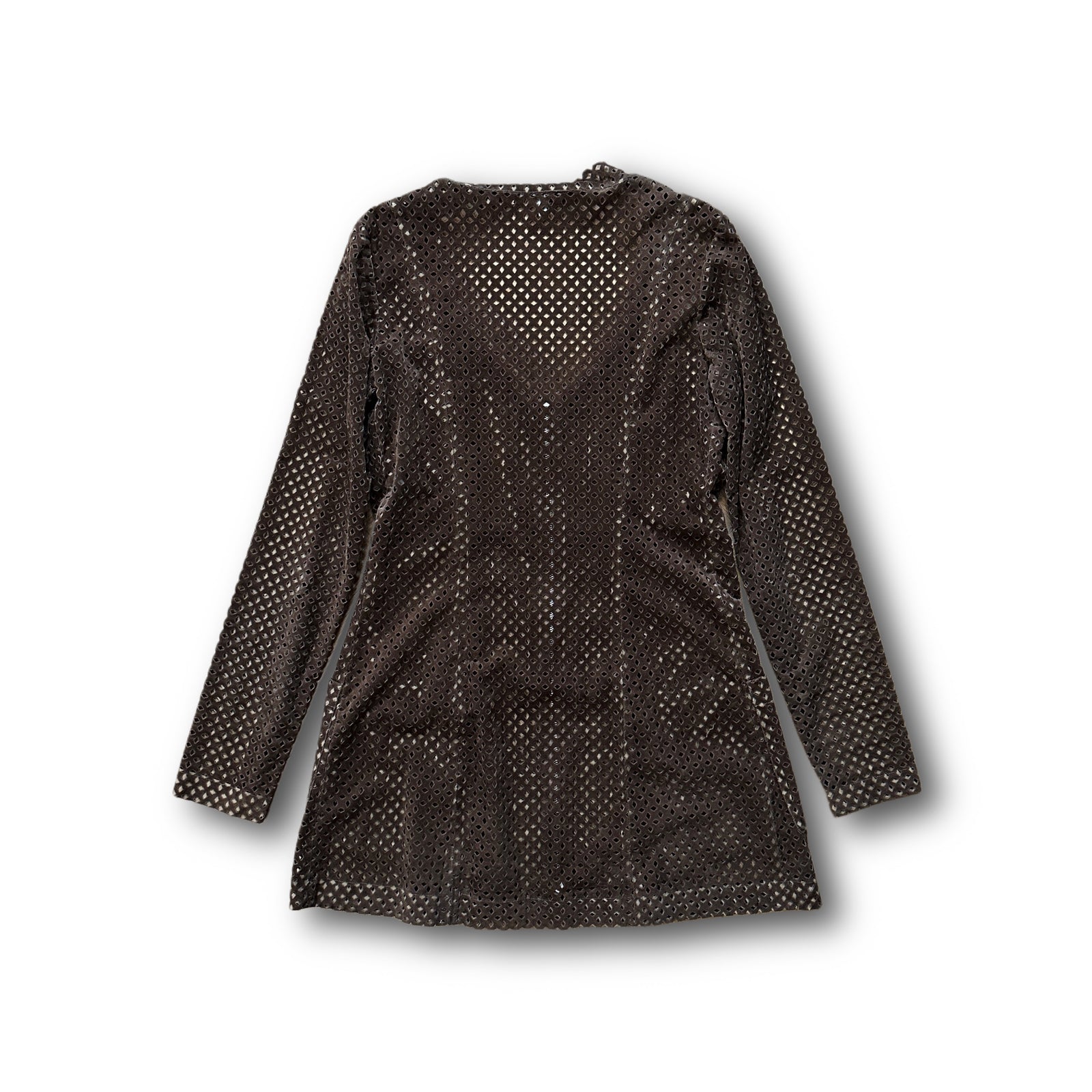 Helmut Lang FW91 Punching Suede Laser Cut Zip Dress