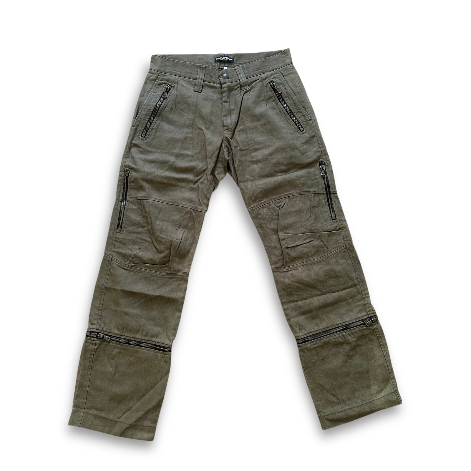 Dolce & Gabbana FW03 Khaki Multizip Cargo Pants