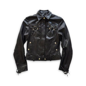 Christian Dior SS04 by John Galliano Bondage Black Leather Jacket