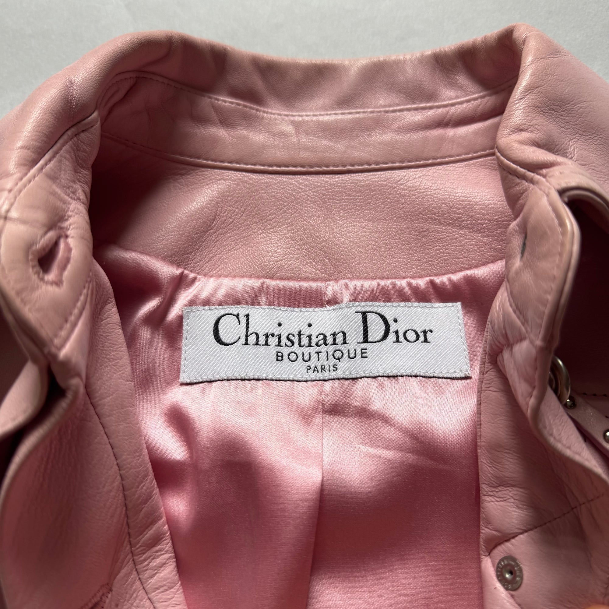 Christian Dior SS04 by John Galliano Bondage Pink Leather Jacket