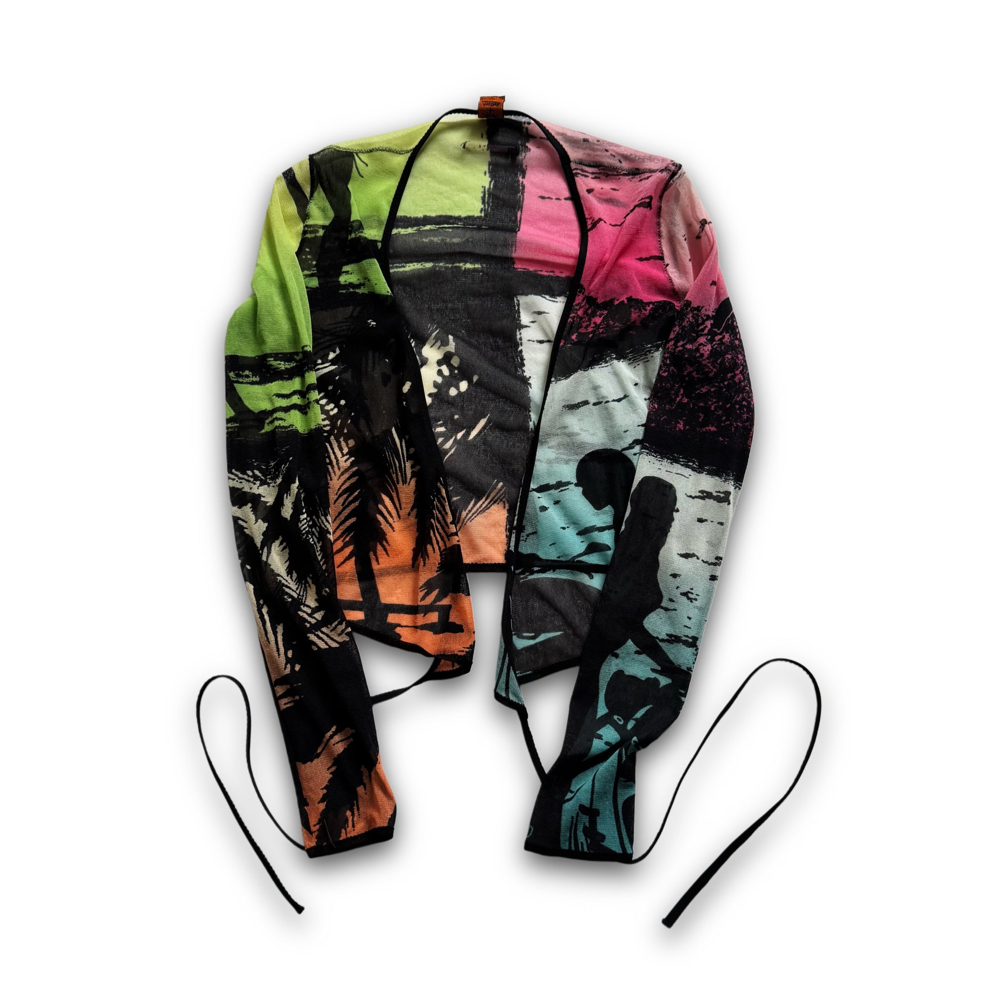 Jean Paul Gaultier 90s Soleil Sunset Mesh Wrap Top