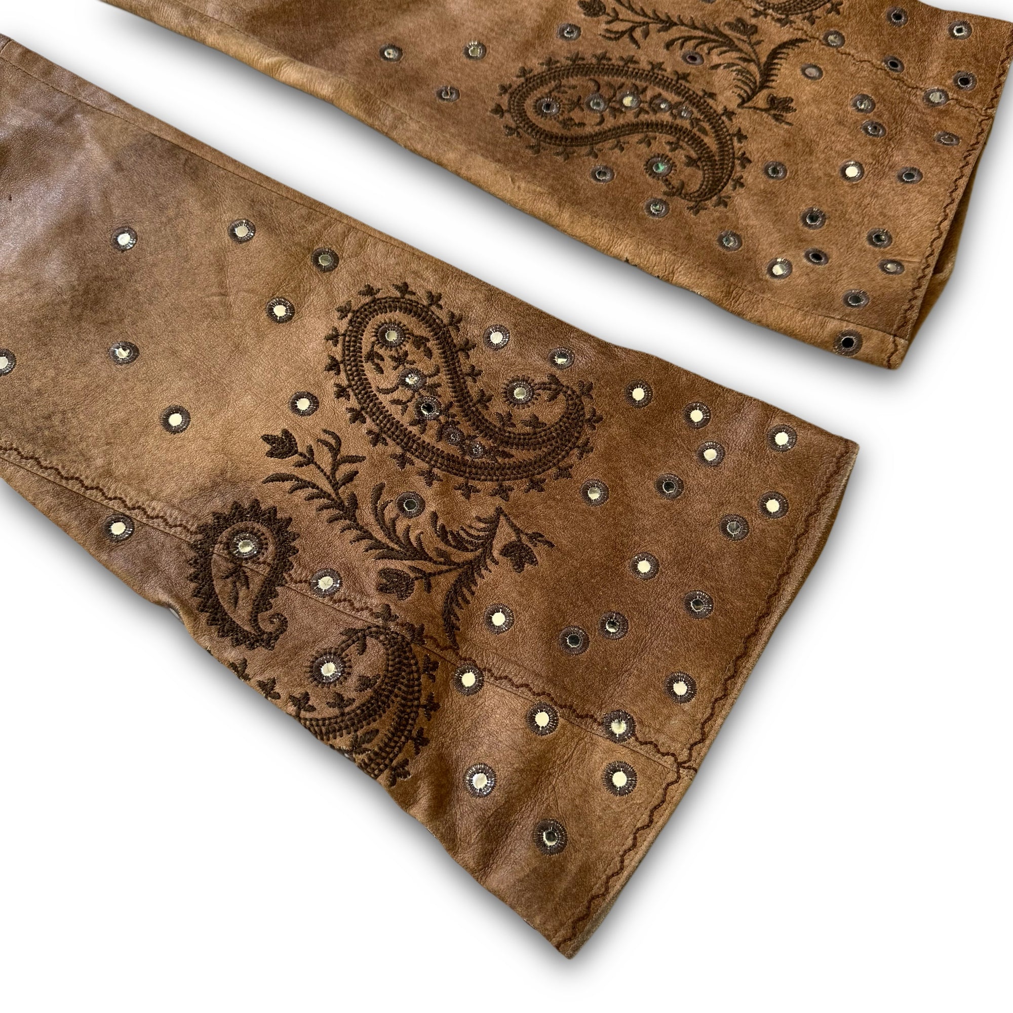 Christian Dior by John Galliano SS04 Embellished Flared Leather Pants